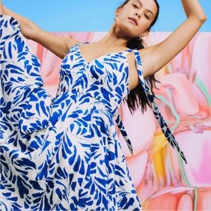 Target Alexis midi dress in blue and white. Size XXS.